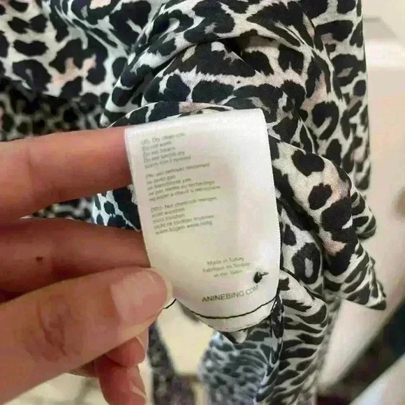 Anine Bing Darcy Dress in Leopard XS/S Silk Maxi Tassles Animal Print - Picture 6 of 9